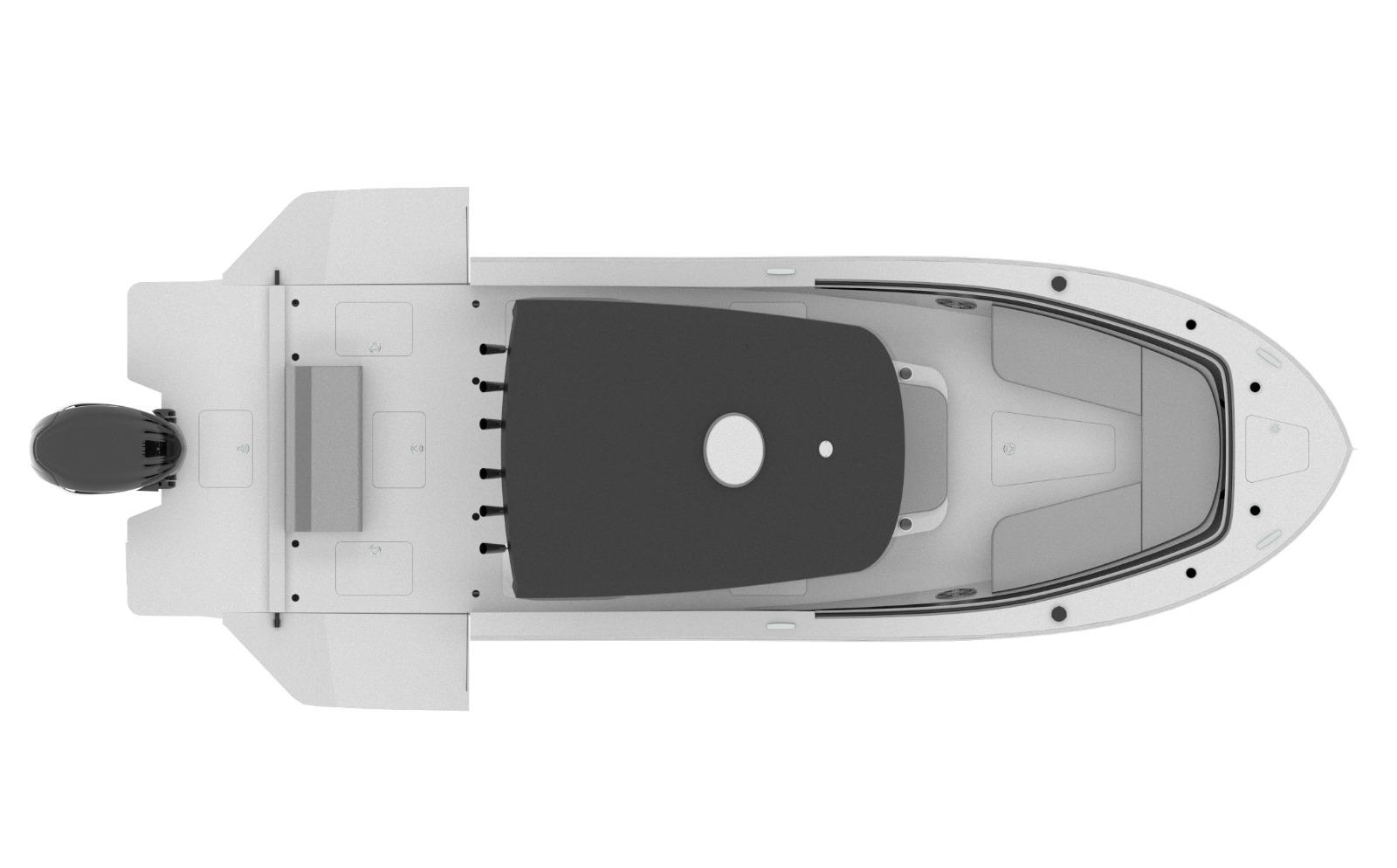 Eagle 25 Center Console - Complete Deck Configuration with Fold-Down Terraces